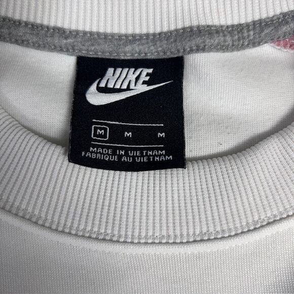 Nike Tech Sweatshirt Women's M White Color Block Crew Neck Long Sleeve Pullover - Picture 9 of 9